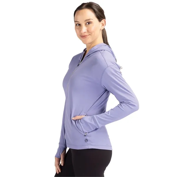 Women's sweatshirt with a full-zip, hood, four-way stretch, UPF 50+ protection,... from ASI 47965 Cutter & Buck