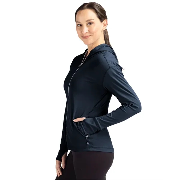 Women's sweatshirt with a full-zip, hood, four-way stretch, UPF 50+ protection,... from ASI 47965 Cutter & Buck