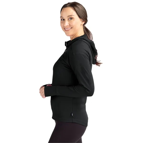 Women's sweatshirt with a half-zip, hood, moisture-wicking performance, UPF 50+ protection,... from ASI 47965 Cutter & Buck