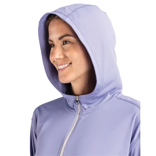 Women's sweatshirt with a half-zip, hood, moisture-wicking performance, UPF 50+ protection,... from ASI 47965 Cutter & Buck