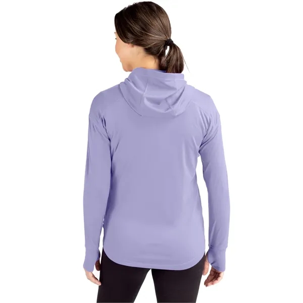 Women's sweatshirt with a half-zip, hood, moisture-wicking performance, UPF 50+ protection,... from ASI 47965 Cutter & Buck