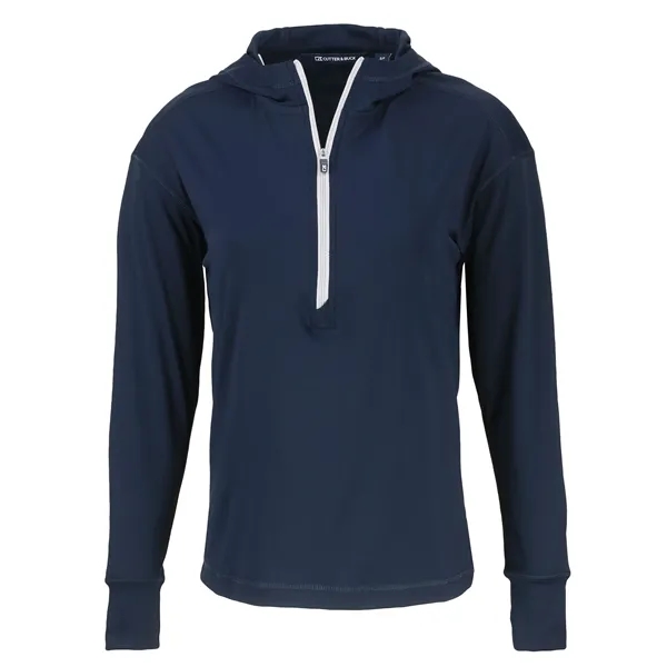Women's sweatshirt with a half-zip, hood, moisture-wicking performance, UPF 50+ protection,... from ASI 47965 Cutter & Buck
