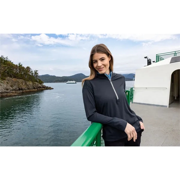 Women's sweatshirt with a half-zip, hood, moisture-wicking performance, UPF 50+ protection,... from ASI 47965 Cutter & Buck