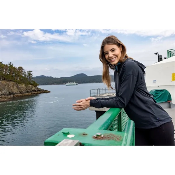 Women's sweatshirt with a half-zip, hood, moisture-wicking performance, UPF 50+ protection,... from ASI 47965 Cutter & Buck