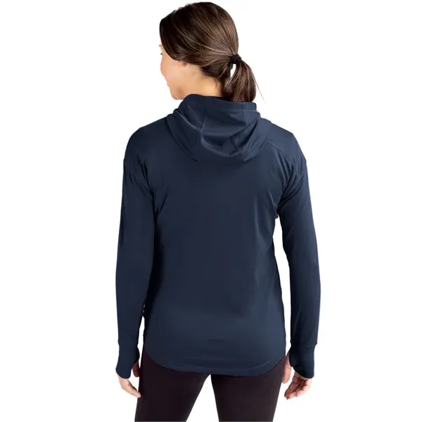 Women's sweatshirt with a half-zip, hood, moisture-wicking performance, UPF 50+ protection,... from ASI 47965 Cutter & Buck