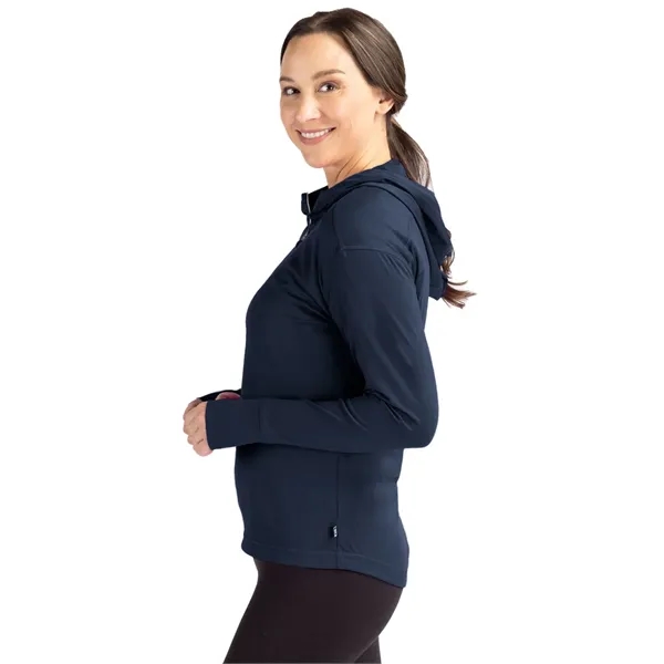 Women's sweatshirt with a half-zip, hood, moisture-wicking performance, UPF 50+ protection,... from ASI 47965 Cutter & Buck
