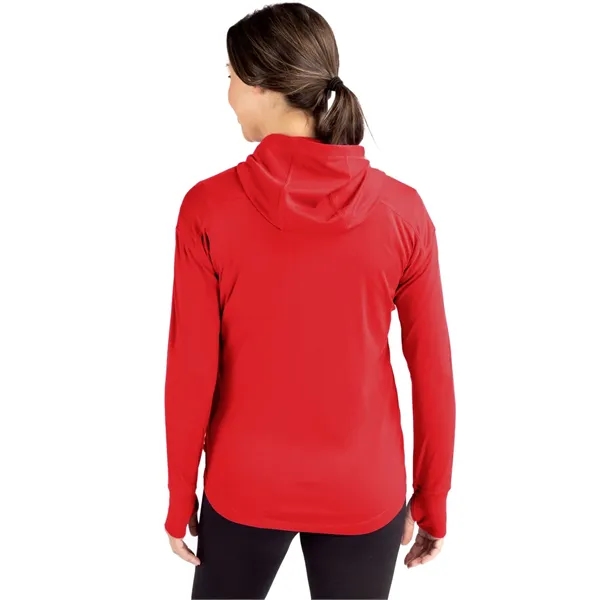 Women's sweatshirt with a half-zip, hood, moisture-wicking performance, UPF 50+ protection,... from ASI 47965 Cutter & Buck