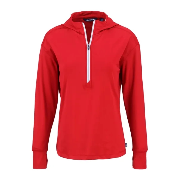 Women's sweatshirt with a half-zip, hood, moisture-wicking performance, UPF 50+ protection,... from ASI 47965 Cutter & Buck
