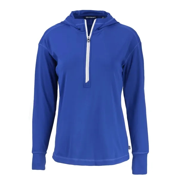 Women's sweatshirt with a half-zip, hood, moisture-wicking performance, UPF 50+ protection,... from ASI 47965 Cutter & Buck