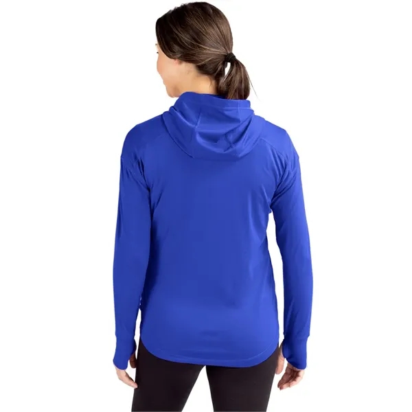Women's sweatshirt with a half-zip, hood, moisture-wicking performance, UPF 50+ protection,... from ASI 47965 Cutter & Buck