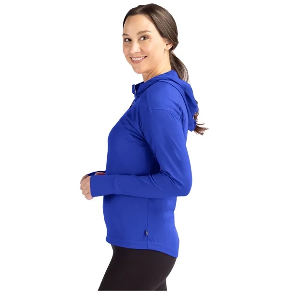 Women's sweatshirt with a half-zip, hood, moisture-wicking performance, UPF 50+ protection,... from ASI 47965 Cutter & Buck