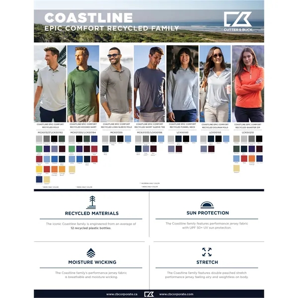 Cutter & Buck Coastline Epic Comfort Eco Short Sleeve Men...... from ASI 47965 Cutter & Buck