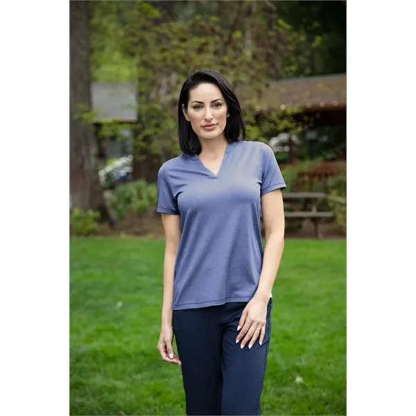 Women's top with short sleeves, matte fabric finish, UPF50+ protection, moisture-wicking... from ASI 47965 Cutter & Buck