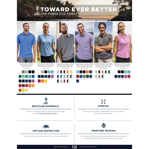 Men's polo with 4-way stretch, short sleeves, moisture-wicking performance, and UPF50+... from ASI 47965 Cutter & Buck