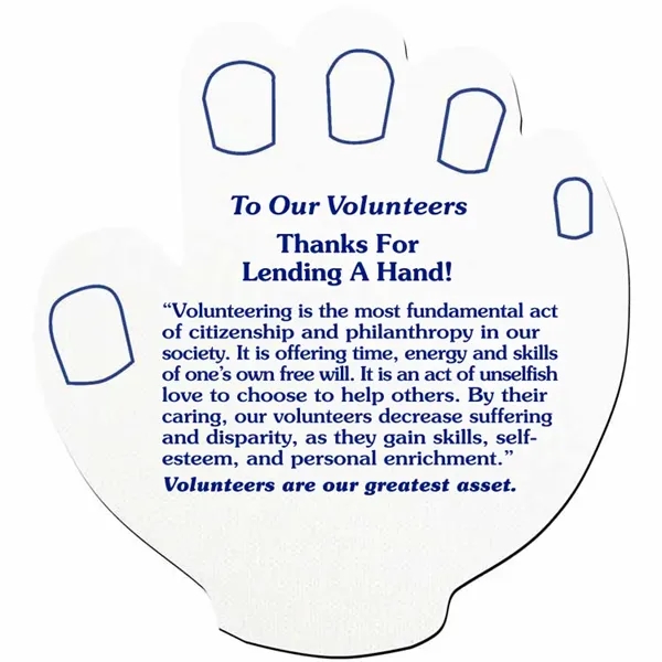 The Lend A Hand Jar Opener praises volunteers, honoring those who... from ASI 38980 Bay State Specialty Co