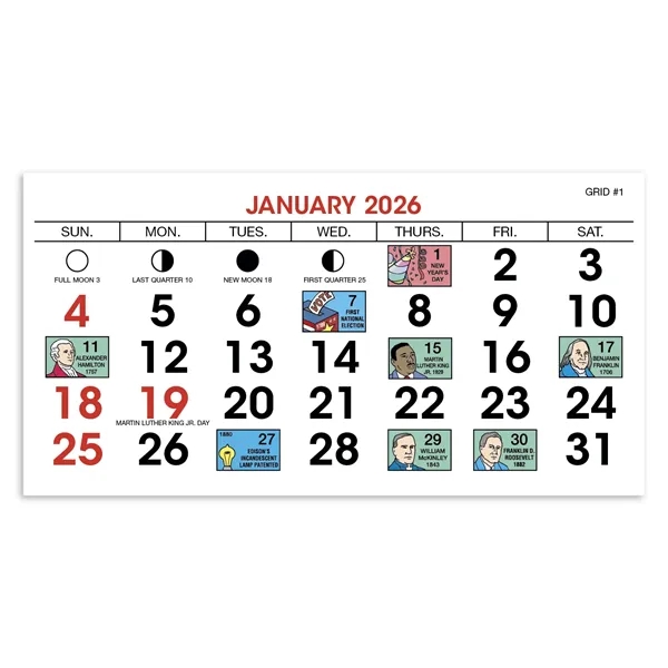 6 x 4 1/2 Legacy 2024 desk calendar printed on 50#... from ASI 40480 Koozie Group / Norwood Triumph Calendar