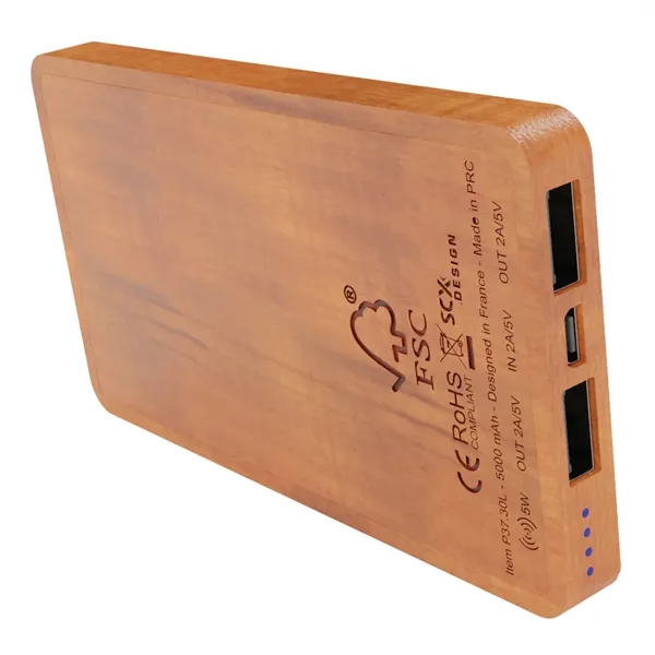 SCX Design™ Bamboo Wireless Power Bank 10,000 mAh... from ASI 40480 Koozie Group