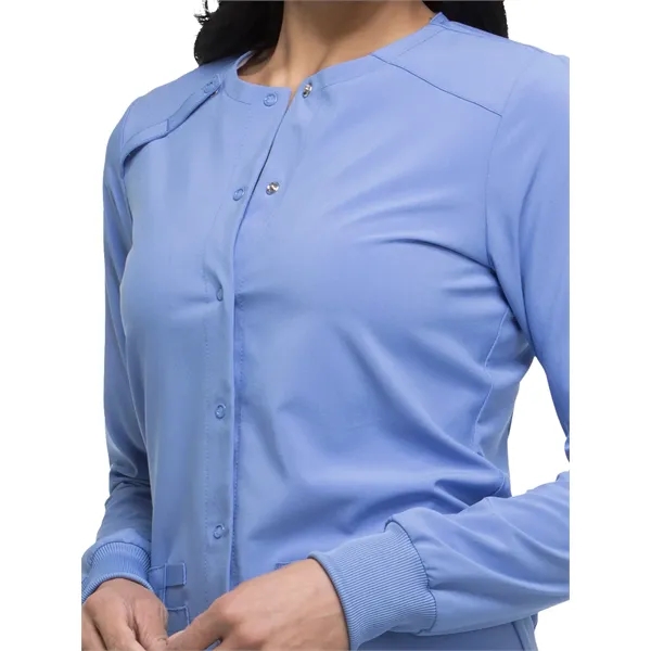 Dickies EDS Essentials Women's Snap Front Warm-up Jacket... from ASI 86018 Scrub Authority / Uniform Stores