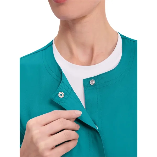 Cherokee WW Revolution Women's Snap Front Warm-Up Jacket... from ASI 86018 Scrub Authority / Uniform Stores