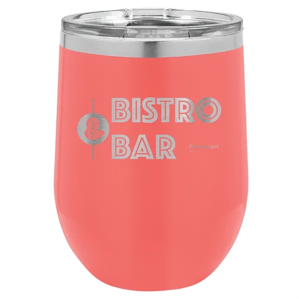 Stainless steel stemless 12 ounce insulated stemless wine tumbler with lid... from ASI 74601 Calico