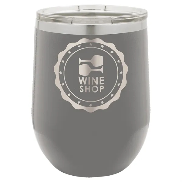 Stainless steel stemless 12 ounce insulated stemless wine tumbler with lid... from ASI 74601 Calico