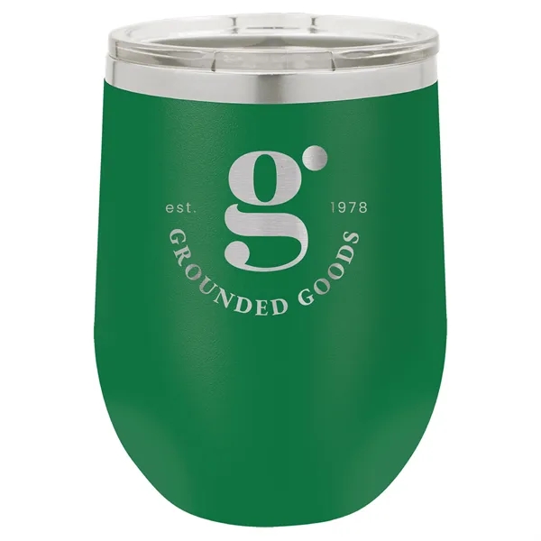 Stainless steel stemless 12 ounce insulated stemless wine tumbler with lid... from ASI 74601 Calico