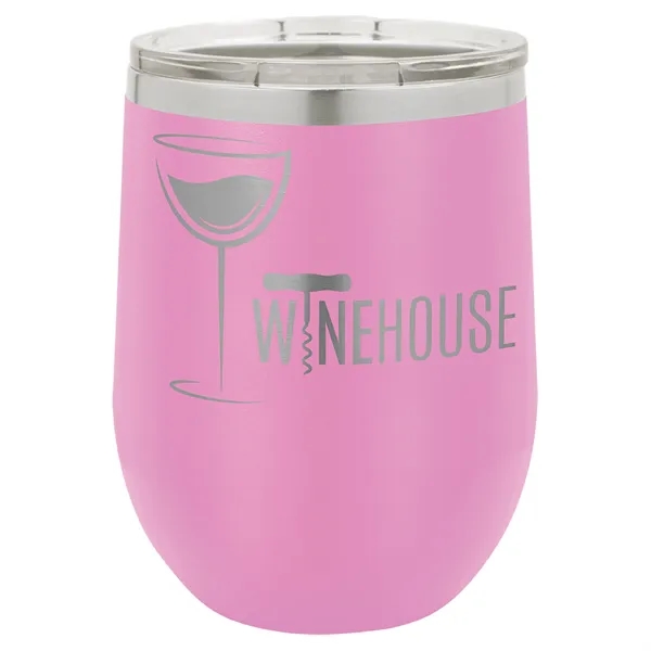 Stainless steel stemless 12 ounce insulated stemless wine tumbler with lid... from ASI 74601 Calico