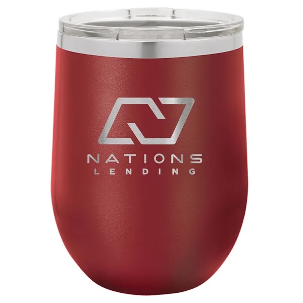 Stainless steel stemless 12 ounce insulated stemless wine tumbler with lid... from ASI 74601 Calico