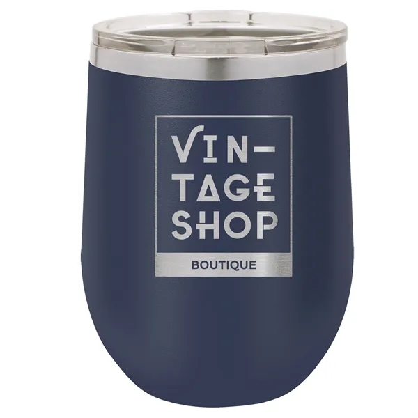 Stainless steel stemless 12 ounce insulated stemless wine tumbler with lid... from ASI 74601 Calico
