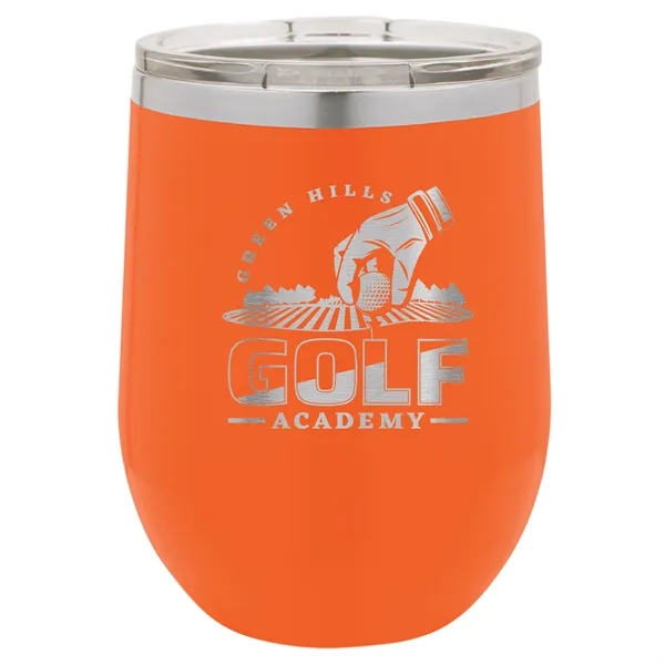 Stainless steel stemless 12 ounce insulated stemless wine tumbler with lid... from ASI 74601 Calico