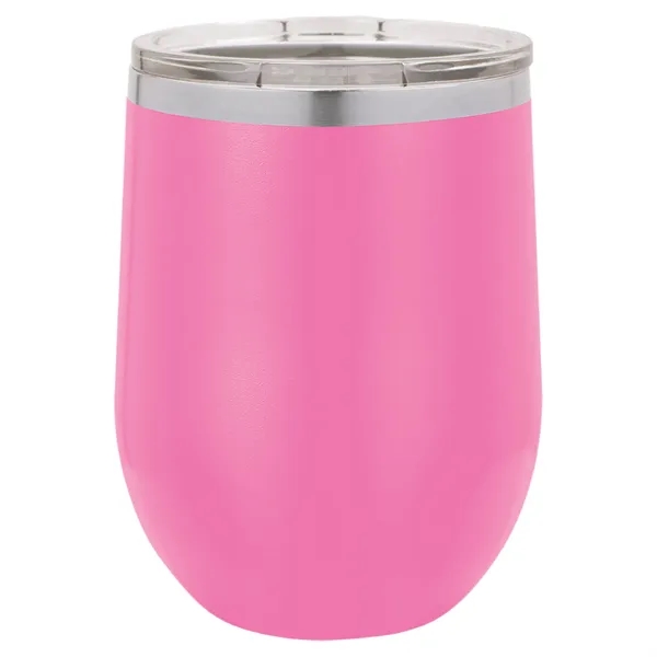 Stainless steel stemless 12 ounce insulated stemless wine tumbler with lid... from ASI 74601 Calico