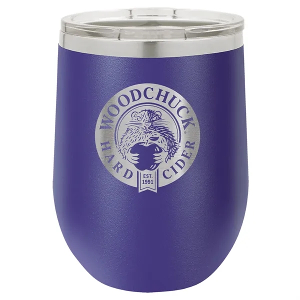 Stainless steel stemless 12 ounce insulated stemless wine tumbler with lid... from ASI 74601 Calico