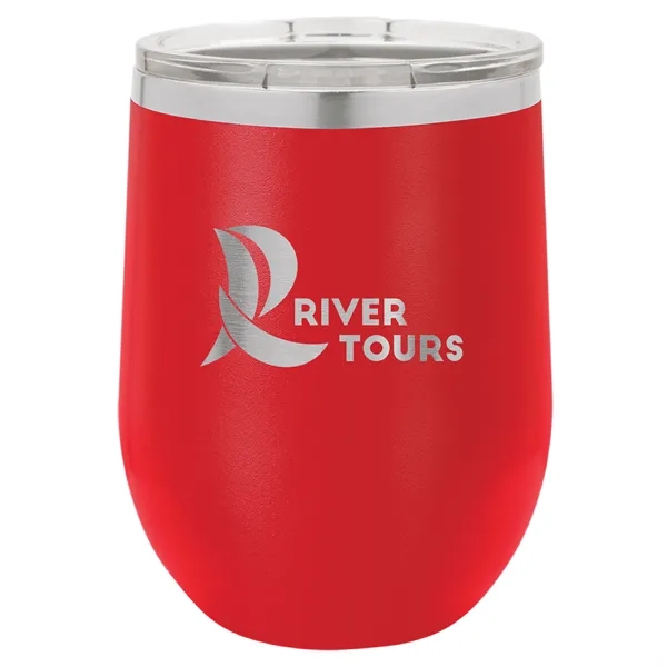 Stainless steel stemless 12 ounce insulated stemless wine tumbler with lid... from ASI 74601 Calico