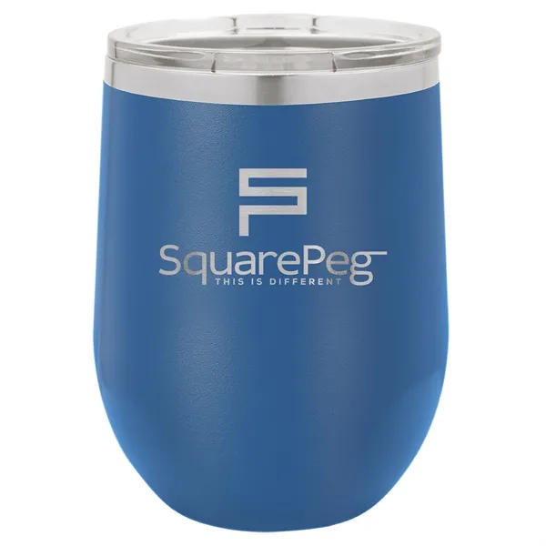 Stainless steel stemless 12 ounce insulated stemless wine tumbler with lid... from ASI 74601 Calico