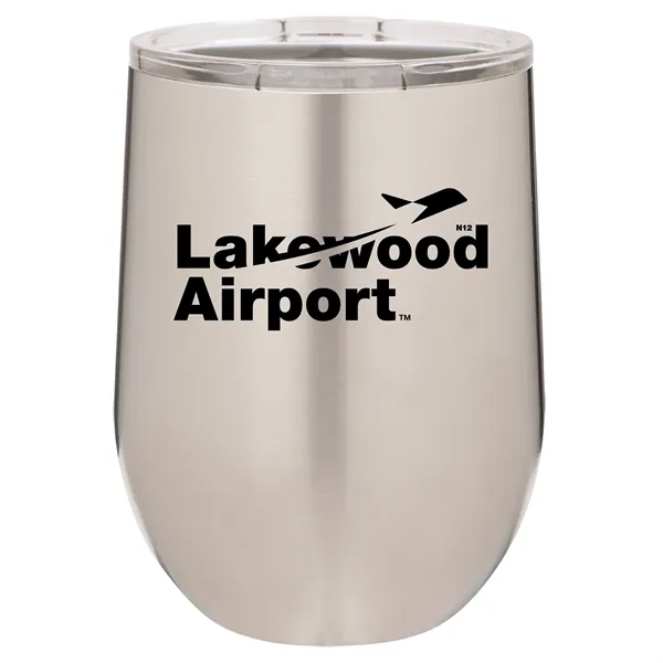 Stainless steel stemless 12 ounce insulated stemless wine tumbler with lid... from ASI 74601 Calico