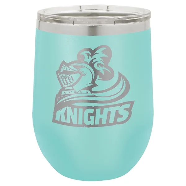 Stainless steel stemless 12 ounce insulated stemless wine tumbler with lid... from ASI 74601 Calico