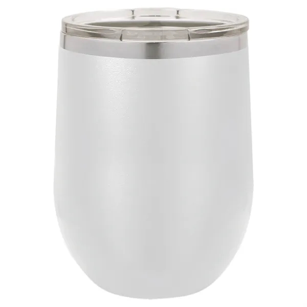 Stainless steel stemless 12 ounce insulated stemless wine tumbler with lid... from ASI 74601 Calico
