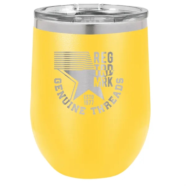 Stainless steel stemless 12 ounce insulated stemless wine tumbler with lid... from ASI 74601 Calico