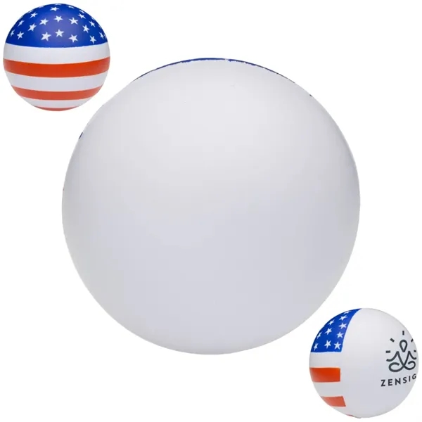 American flag round stress relief ball plus 1 color silkscreen imprint... from ASI 37218 Athena Promo (tm)