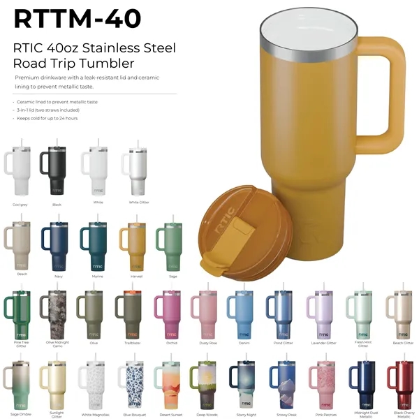 RTIC 40oz Stainless Steel Road Trip Tumbler... from ASI 74601 Calico