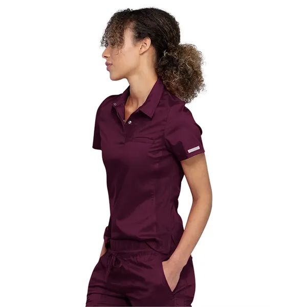 Cherokee Workwear Revolution Ladies Snap Front Polo Shirt... from ASI 86018 Scrub Authority / Uniform Stores