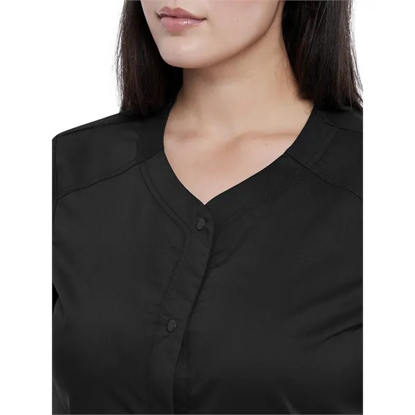 Cherokee Workwear Revolution Women's Snap Front V-Neck Top... from ASI 86018 Scrub Authority / Uniform Stores