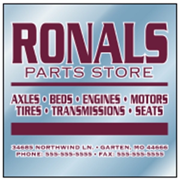 2.5" x 2.5" chrome polyester decal with square corners and one... from ASI 89910 Stouse, LLC