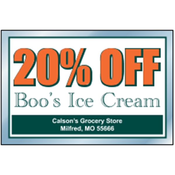 3" x 2" chrome polyester decal with square corners and one... from ASI 89910 Stouse, LLC