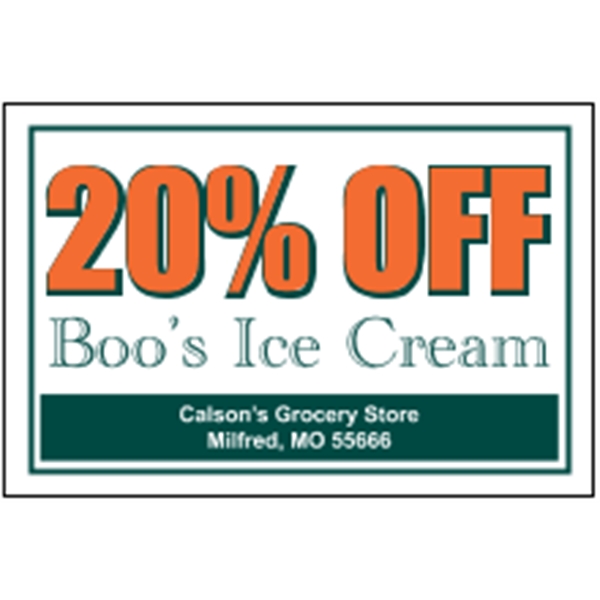 3" x 2" white decal with static backing, square corners and... from ASI 89910 Stouse, LLC