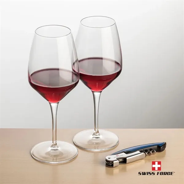 Giftset includes 2 Brunswick Stemmed wine glasses and Swiss Force® Impressive... from ASI 84592 St Regis Group