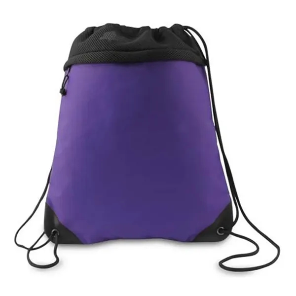 Drawstring pack, 600 denier polyester with front zipper pocket.... from ASI 89380 Staton Corporate and Casual / Staton®