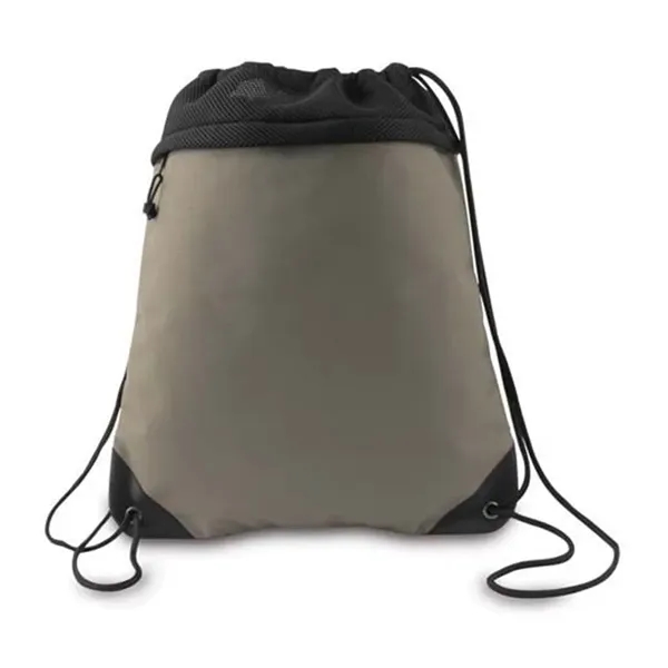 Drawstring pack, 600 denier polyester with front zipper pocket.... from ASI 89380 Staton Corporate and Casual / Staton®