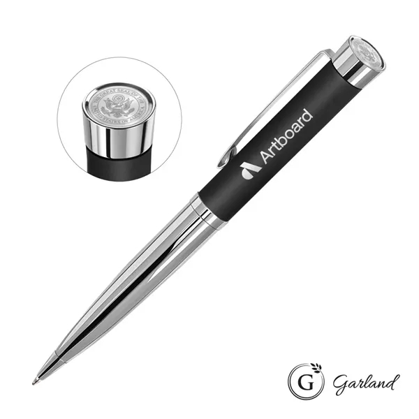 Garland® Executive Custom Emblem Monogram Twist Ballpoint Pen - Chrome Accent... from ASI 84592 St Regis Group