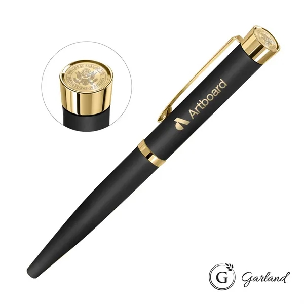 Garland® Executive Color Custom Emblem Rollerball Pen - Gold Accent... from ASI 84592 St Regis Group